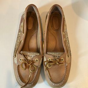 Sperry Top-Sider Boat Shoes in Tan and Gold
